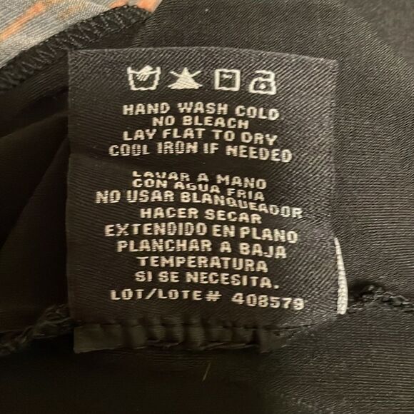 R&M Richards Sleeveless Two Toned Abstract Print Maxi Dress Black Orange Size 12 - Picture 8 of 8